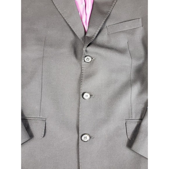 SEAN JOHN 41R Black Classic Lined Blazer Sport Coat 2 Buttons,4 Button Cuff Mens - Picture 4 of 11